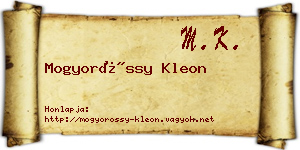 Mogyoróssy Kleon névjegykártya